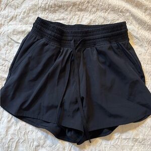 Abercrombie & Fitch Black Athletic Shorts high rise Relaxed Fit
